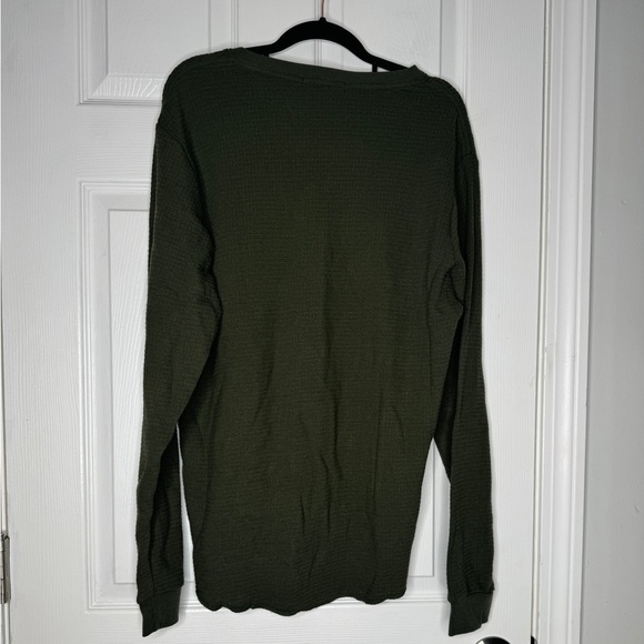 MARINE LAYER NWT Men’s Long Sleeve Box Waffle Knit Henley Forest Night Size M - Picture 4 of 10